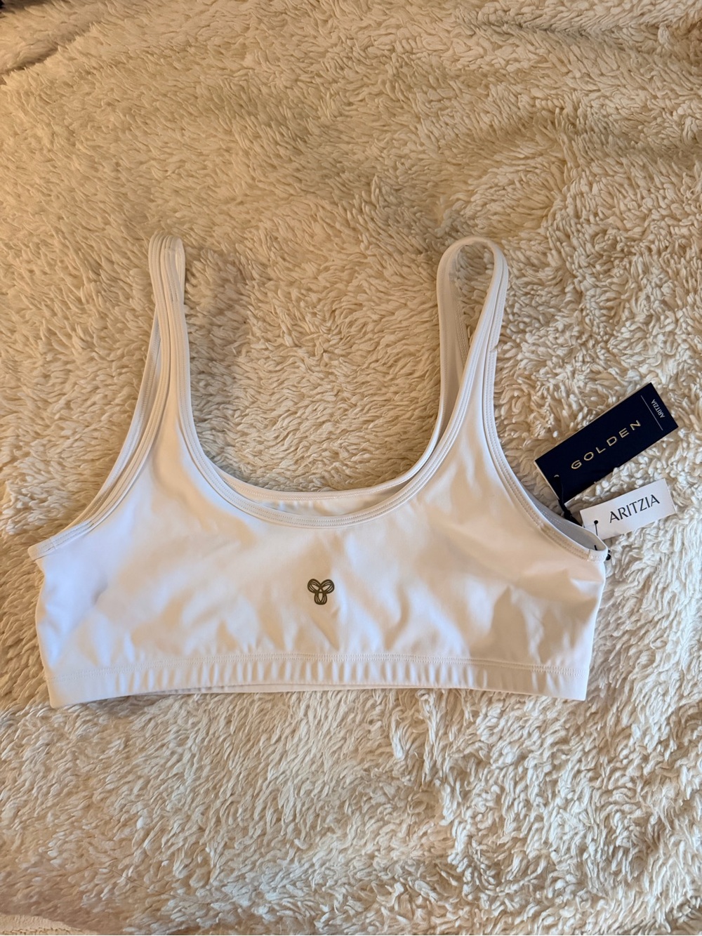 Aritzia white golden sports bra XL